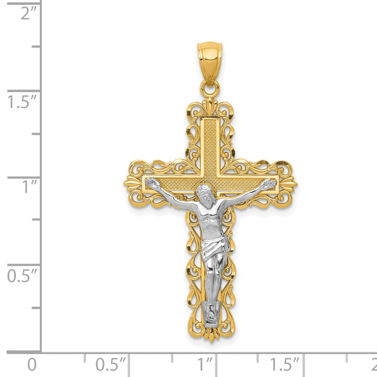 Colgante de Crucifijo en Oro Bicolor de 14k