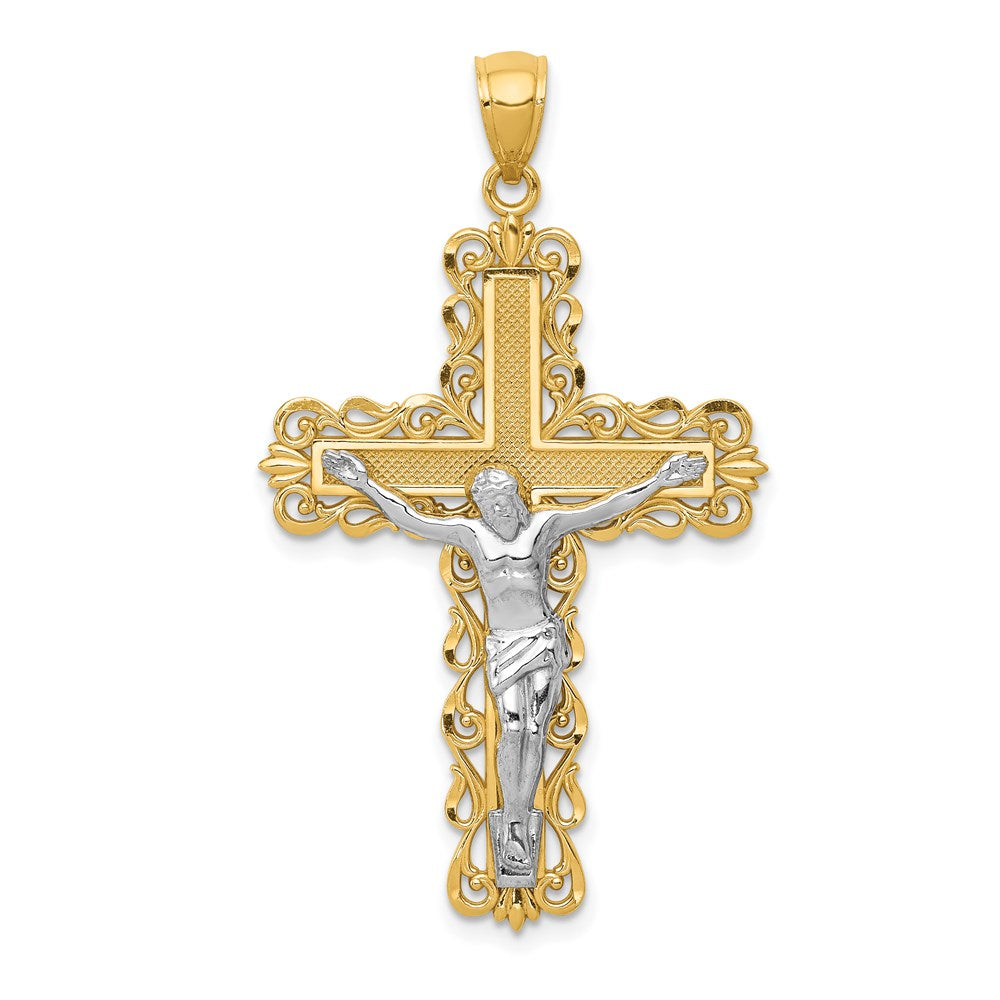 Colgante de Crucifijo en Oro Bicolor de 14k