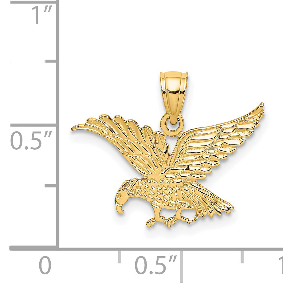 Colgante de Águila Grabada en Oro Amarillo 14K