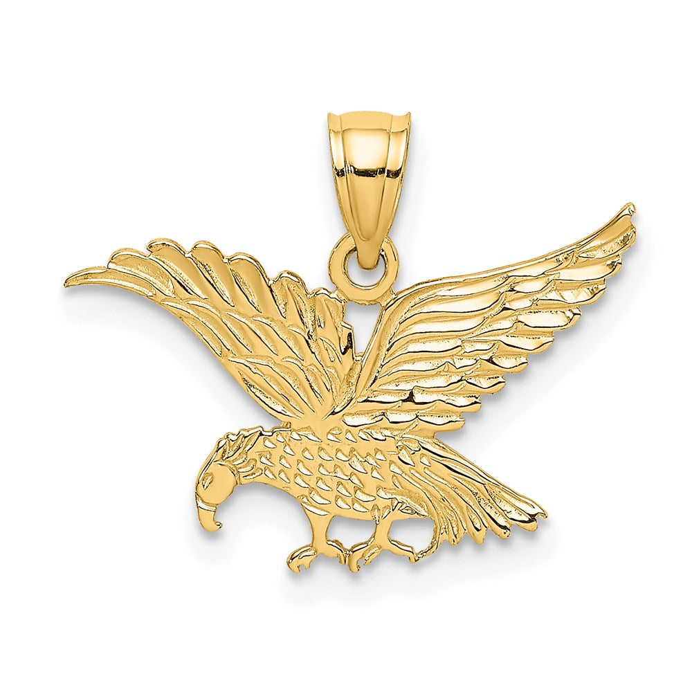 Colgante de Águila Grabada en Oro Amarillo 14K