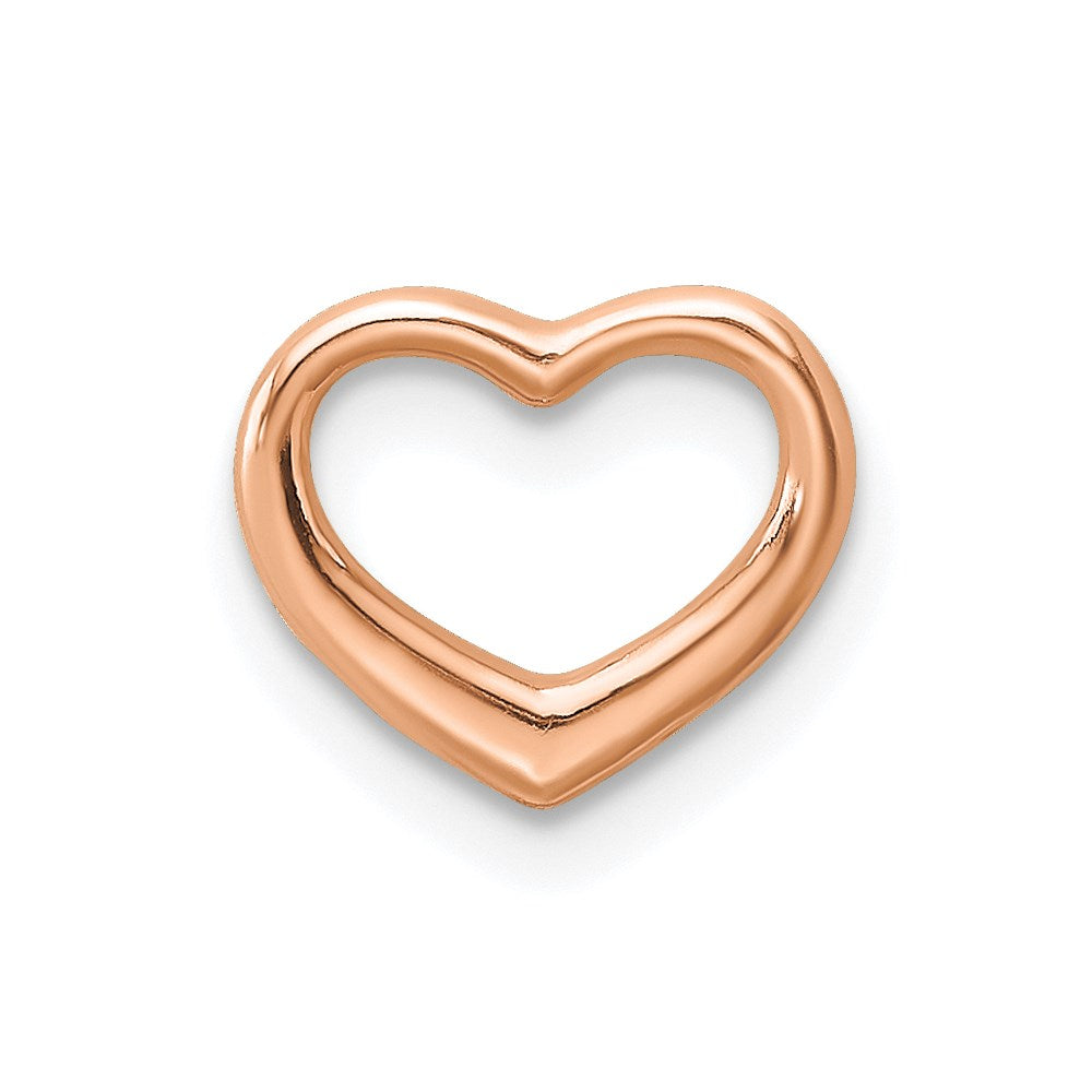 Dije Deslizable en Forma de Corazón en Oro Rosa Pulido de 14k