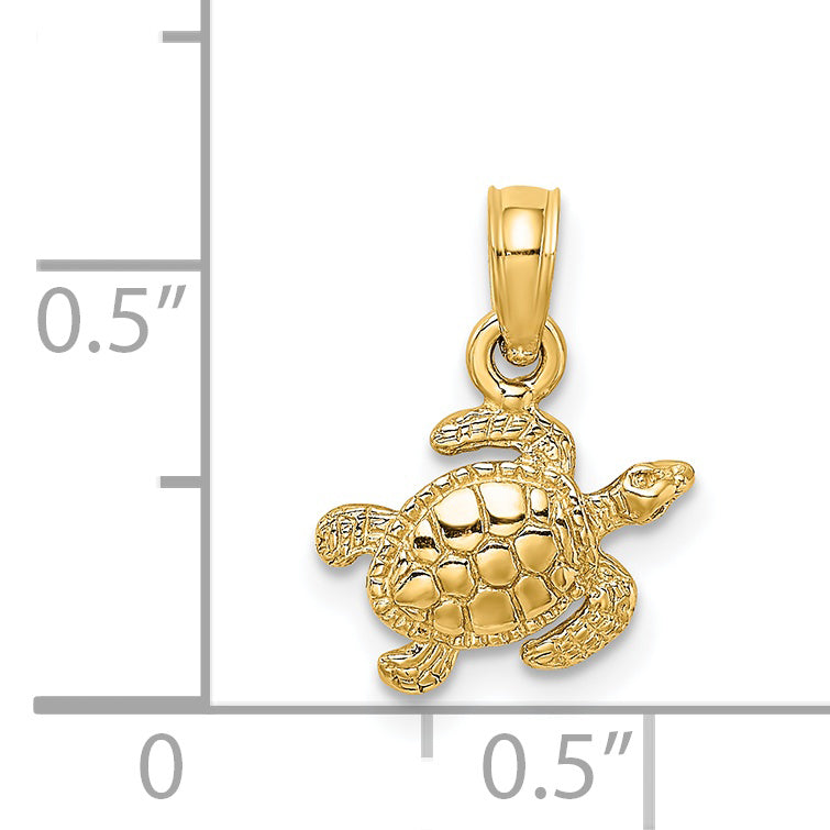 Colgante Tortuga Marina Texturizada en Oro de 14K