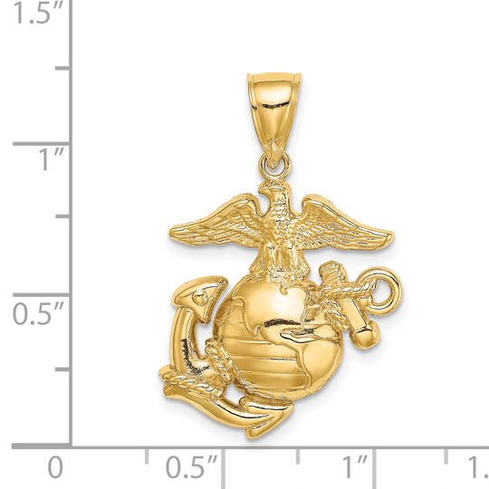 Colgante con Símbolo del Cuerpo de Marines en Oro de 14K