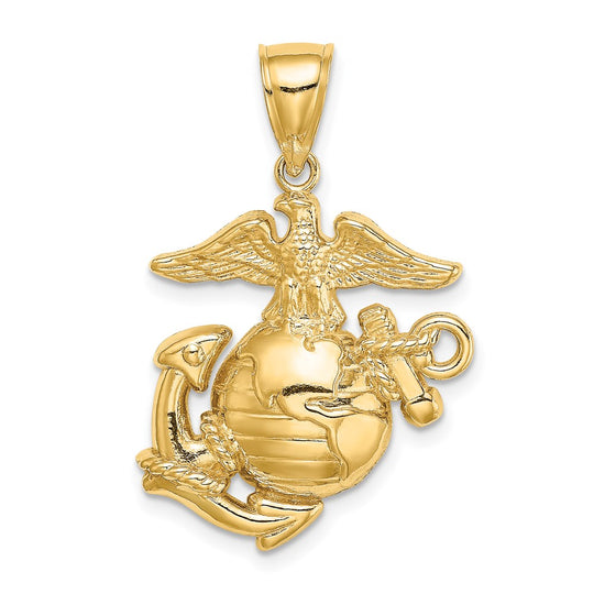 Colgante con Símbolo del Cuerpo de Marines en Oro de 14K