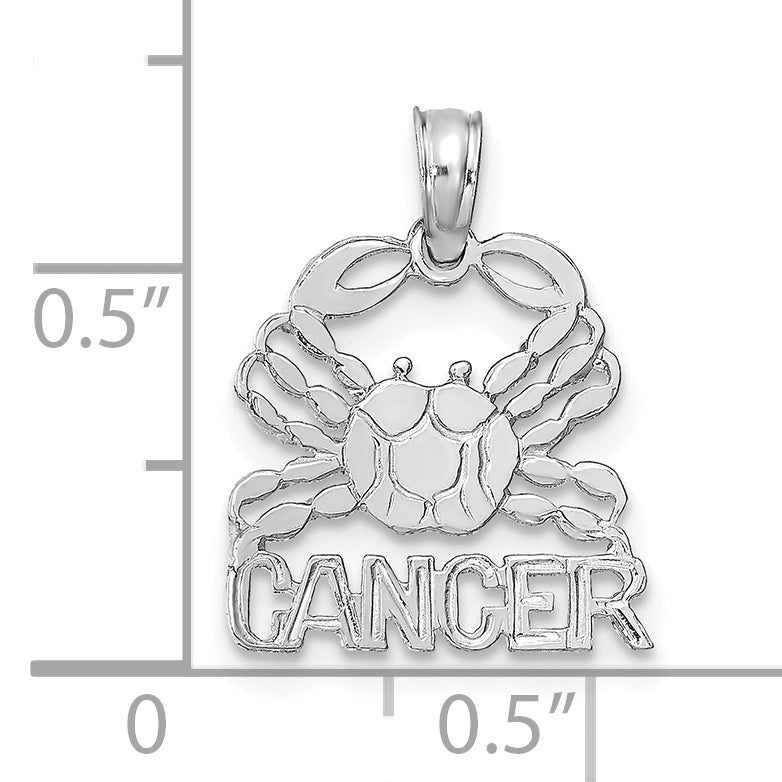 Dije Zodiacal de Cáncer en Oro Blanco de 14k con Rodio