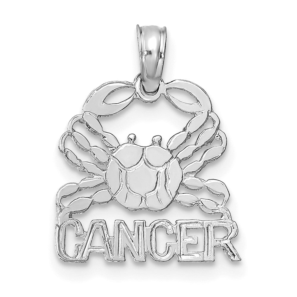 Dije Zodiacal de Cáncer en Oro Blanco de 14k con Rodio