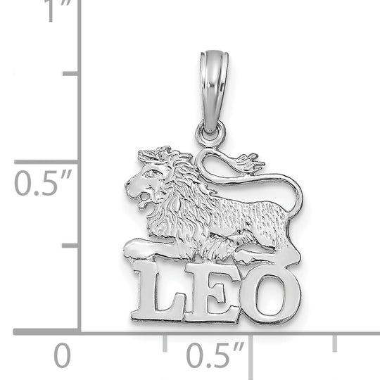 Dije de Leo en Oro Blanco de 14k