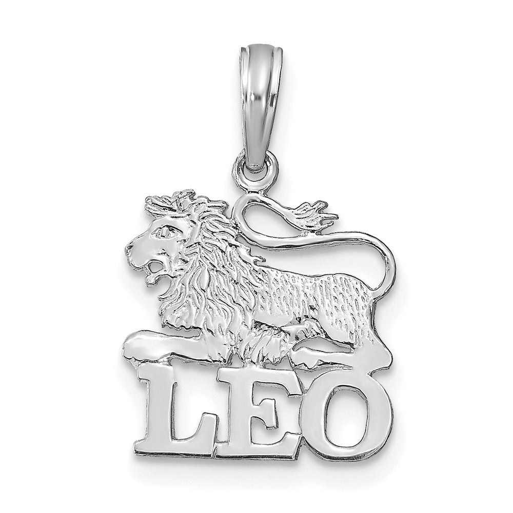 Dije de Leo en Oro Blanco de 14k