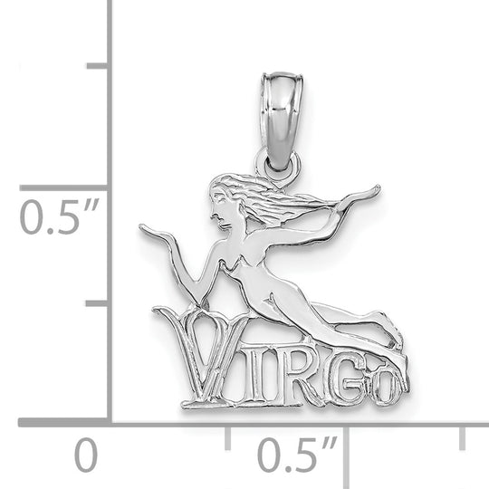 Dije del Zodiaco Virgo en Oro Blanco de 14K con Baño de Rodio