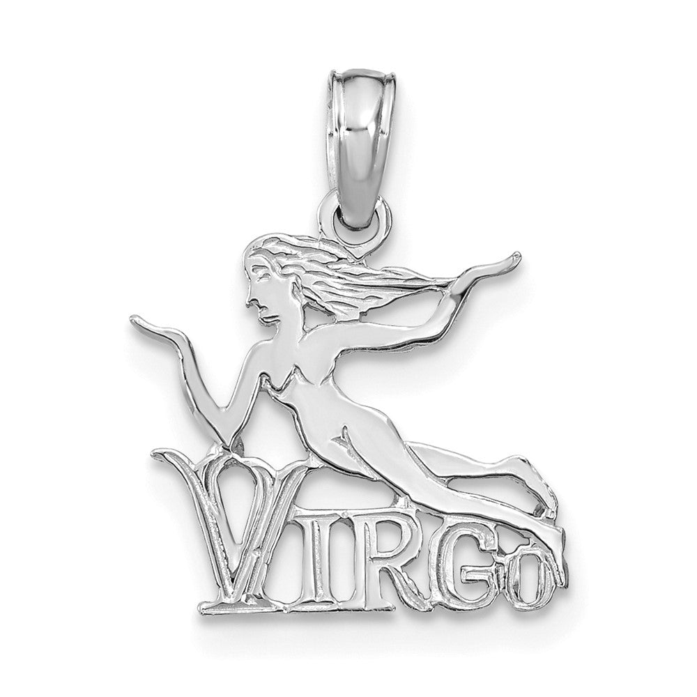 Dije del Zodiaco Virgo en Oro Blanco de 14K con Baño de Rodio