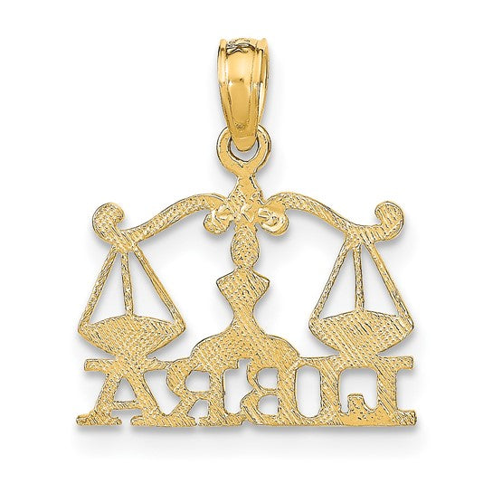 Dije Zodiacal Libra de Oro Amarillo de 14k