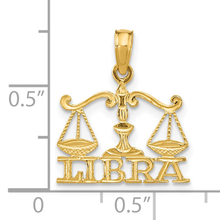 Dije Zodiacal Libra de Oro Amarillo de 14k