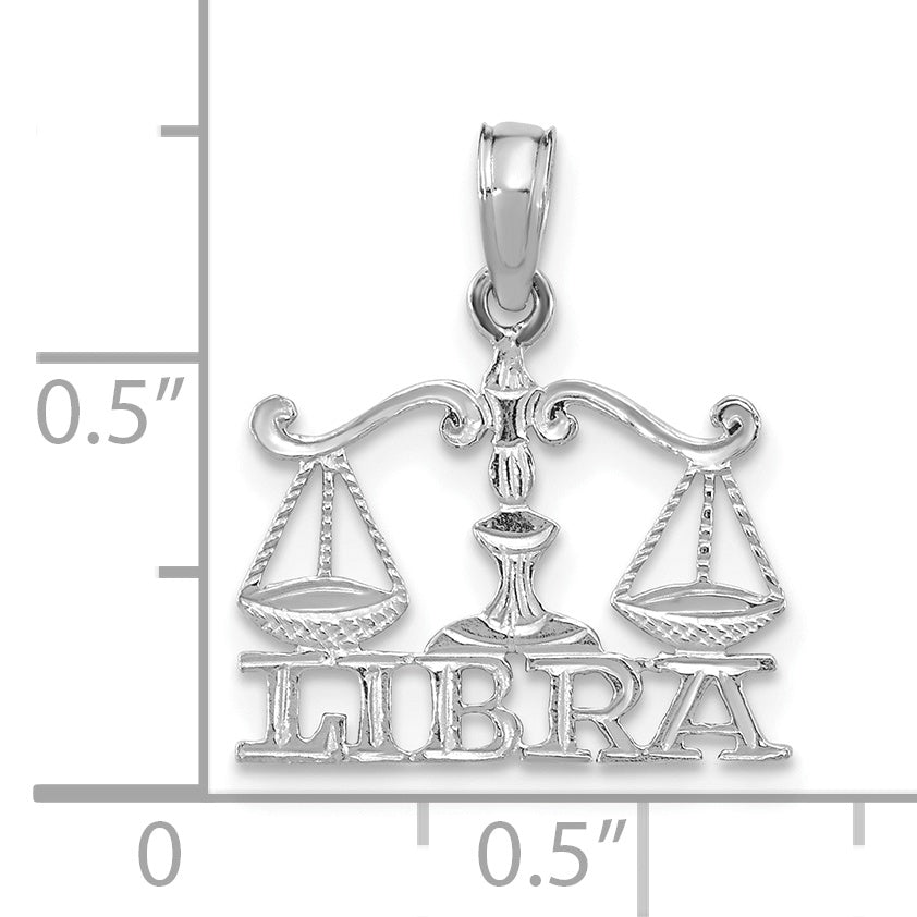 Dije Zodiacal Libra de Oro Blanco de 14k