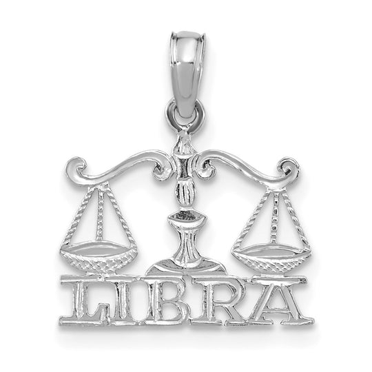 Dije Zodiacal Libra de Oro Blanco de 14k