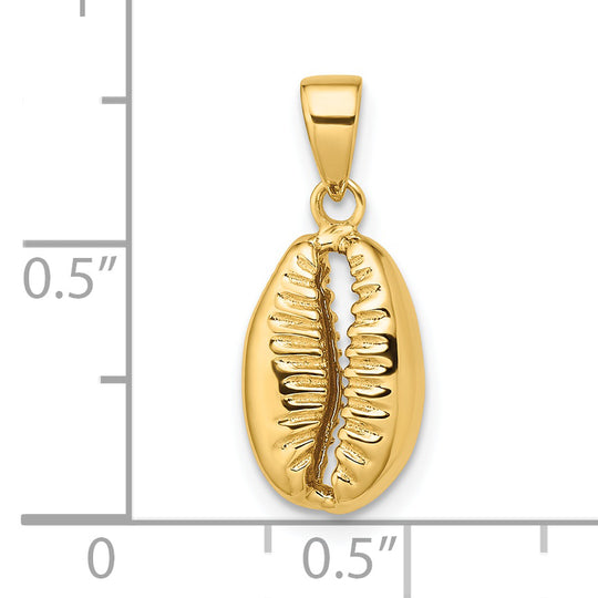 Péndulo 3D de Concha Crowrie Pulida de 14k