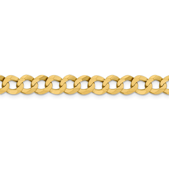 Cadena Cubana Plana Liviana de 8.3 mm en Oro Amarillo de 14k