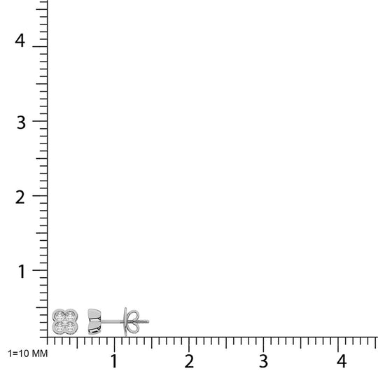 Diamante cultivado en laboratorio de oro blanco de 10 quilates, 1/5 quilates total. Pendientes de moda