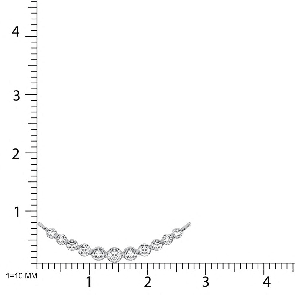 Diamante cultivado en laboratorio de oro blanco de 10 quilates, 1/4 quilates total. Collar de moda