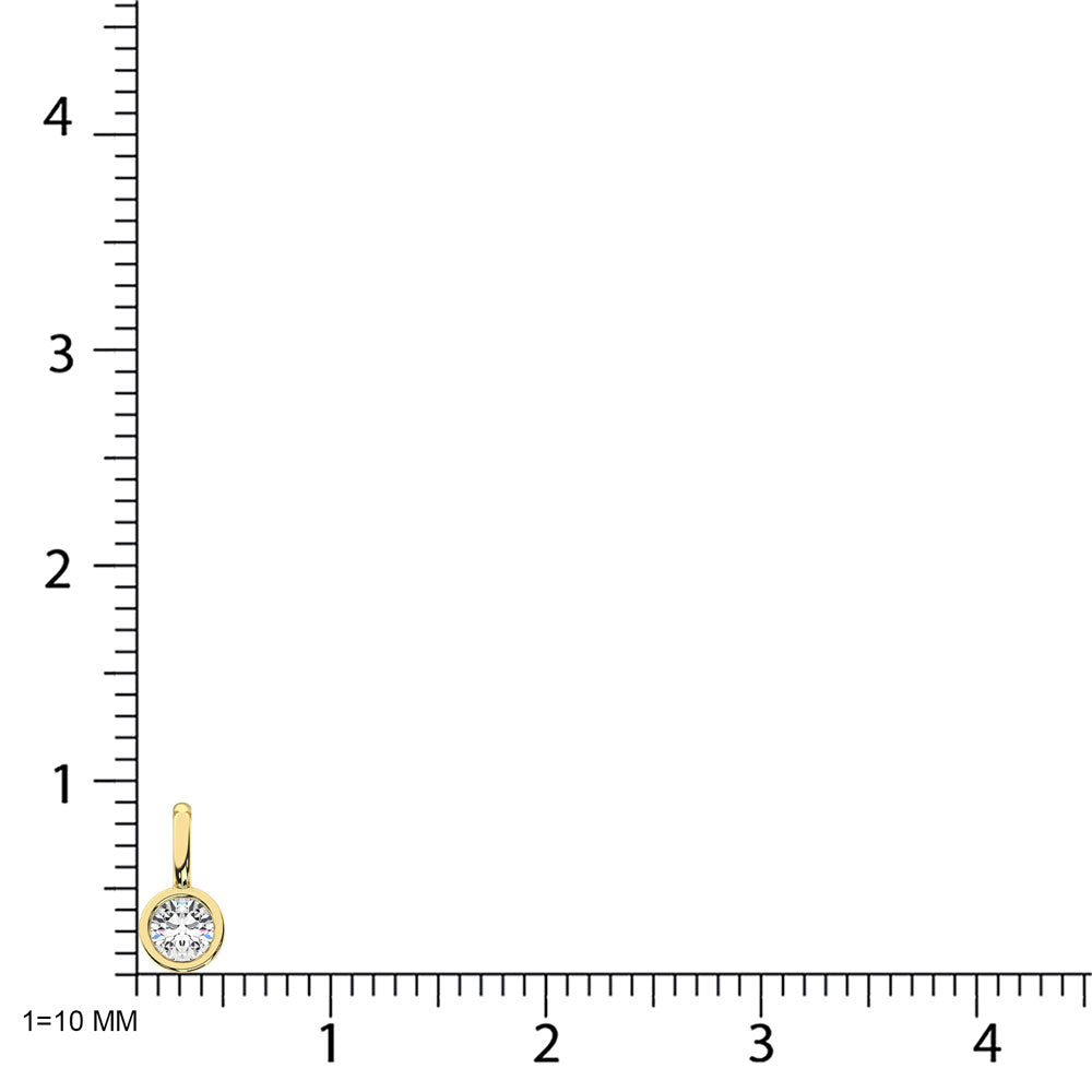 Diamante cultivado en laboratorio de oro amarillo de 10 quilates, 1/6 quilates total. Colgante de moda
