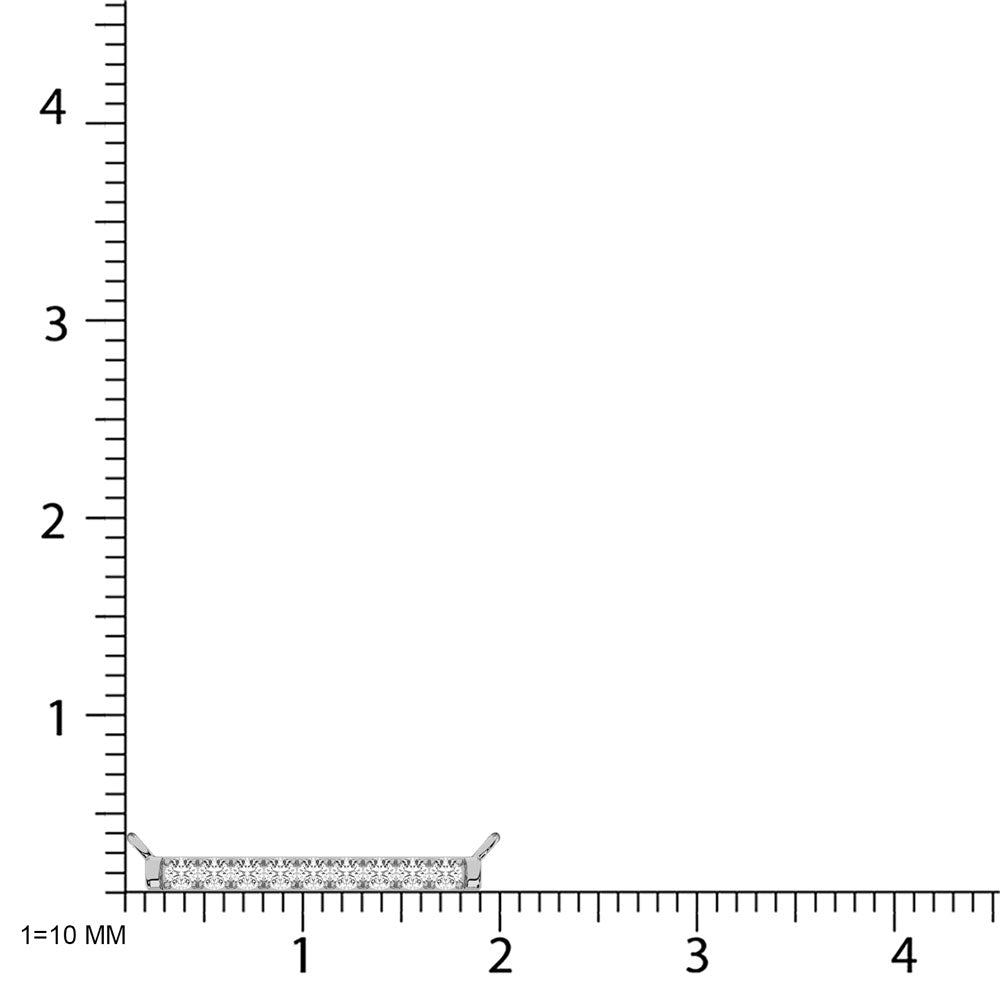 Diamante cultivado en laboratorio de oro blanco de 10 quilates, 1/10 quilates total. Collar de barra