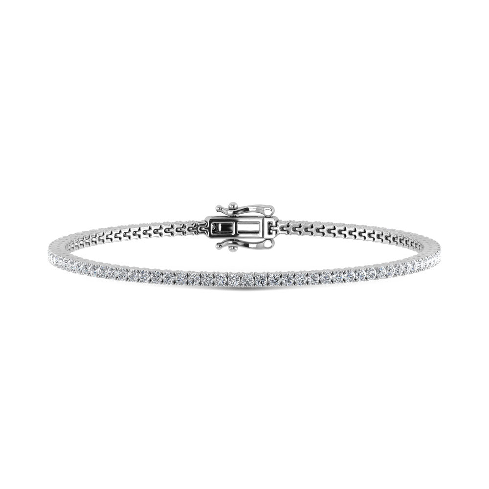 14K White Gold Lab Grown Diamond 2 Ct.Tw. Tennies Bracelet