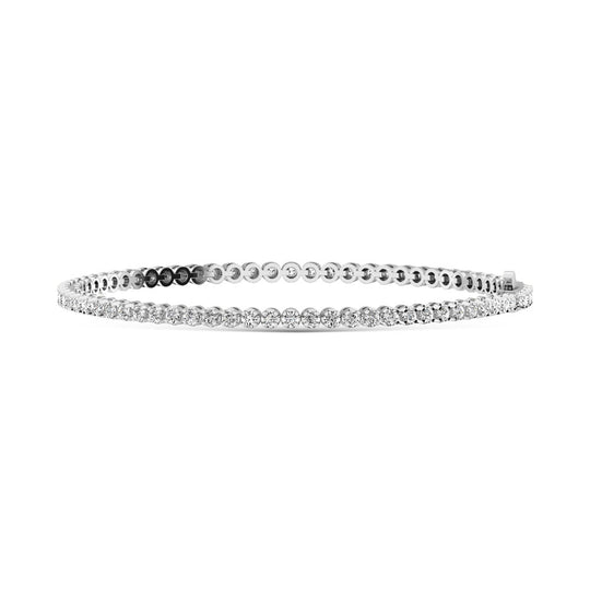 Diamante cultivado en laboratorio de plata de ley de 1 qt.Tw. Pulsera de ilusi√≥n