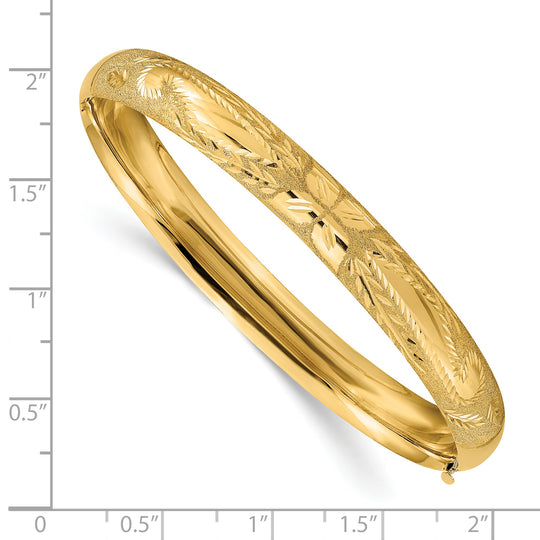 Brazalete Bangle 14K con Corte Láser de 5/16