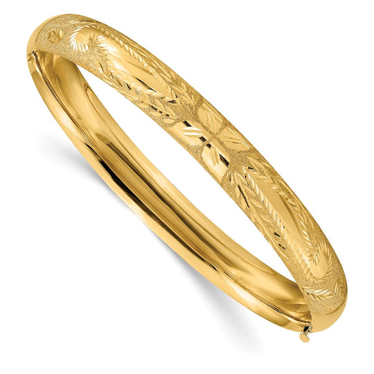 Brazalete Bangle 14K con Corte Láser de 5/16