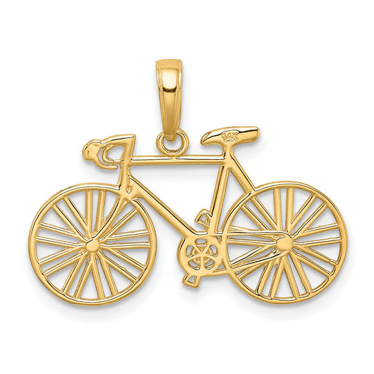 Dije de Bicicleta Pulido en Oro Amarillo de 14K