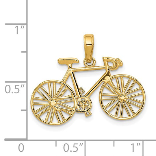 Dije de Bicicleta Pulido en Oro Amarillo de 14K