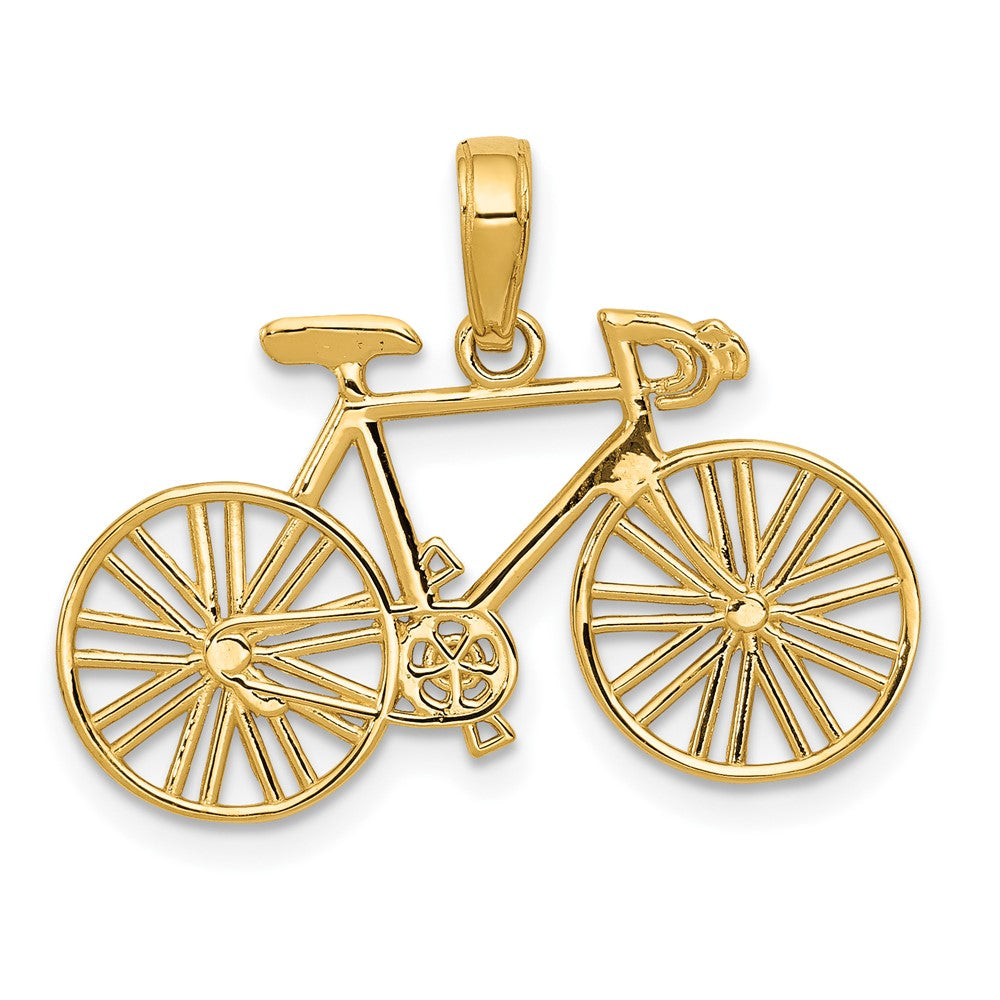 Dije de Bicicleta Pulido en Oro Amarillo de 14K