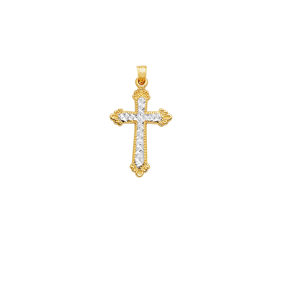 Cruz de oro de 14 quilates con corte de diamante vintage