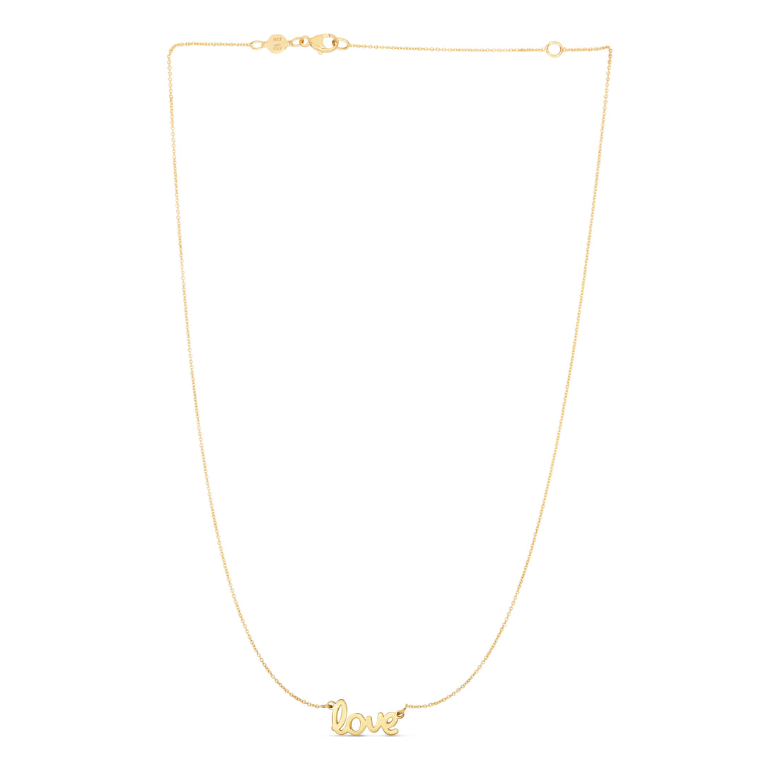 Collar de amor de oro de 14 quilates