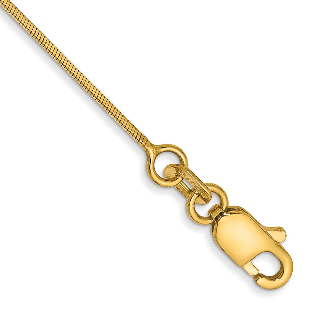 Tobillera con Cadena de Serpiente Octogonal de 14k y 0.6 mm