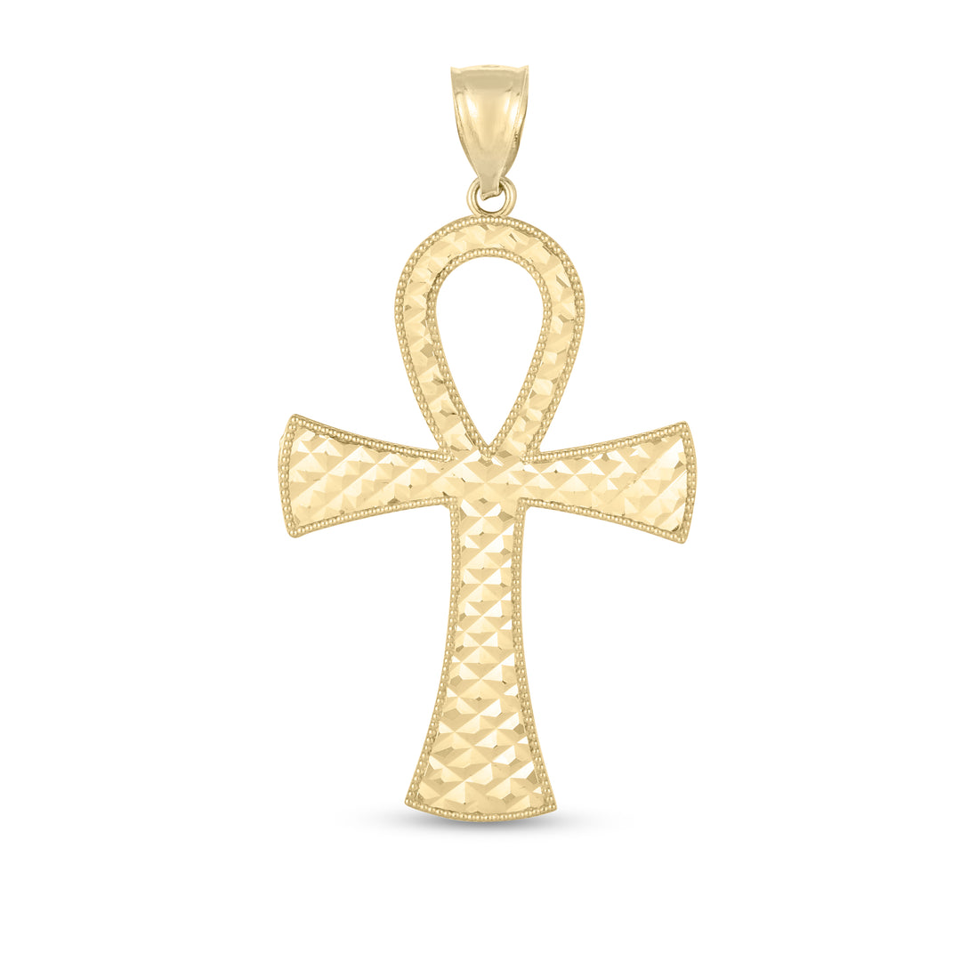 Colgante de cruz Ankh de oro de 14 quilates