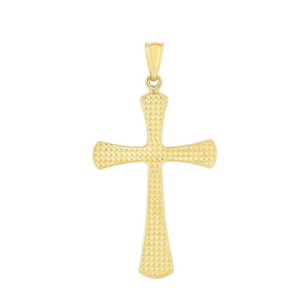 Cruz grande de oro de 14 quilates con talla de diamante