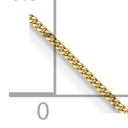 Cadena de Colgante 14K de 13 pulgadas, 0.9mm Curb con Cierre de Anillo de Resorte