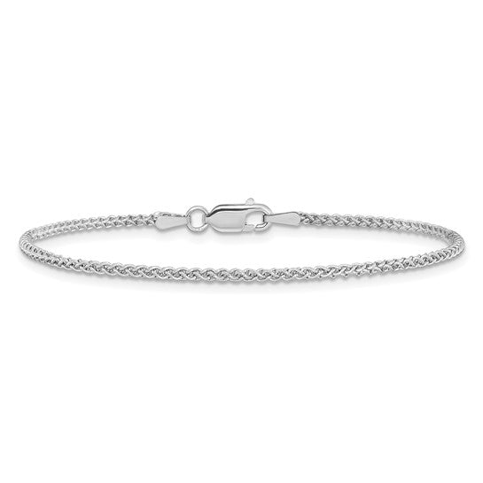 Pulsera de 7 pulgadas con Pulsera Spiga y Cierre de Langosta en Oro Blanco de 14k