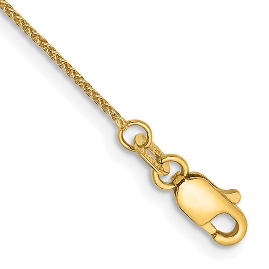 Tobillera con cadena con colgante Spiga de 14 k y 0,85 mm