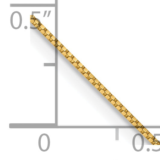 Tobillera de cadena con cierre de anillo de resorte y caja de 14k y 0,7 mm