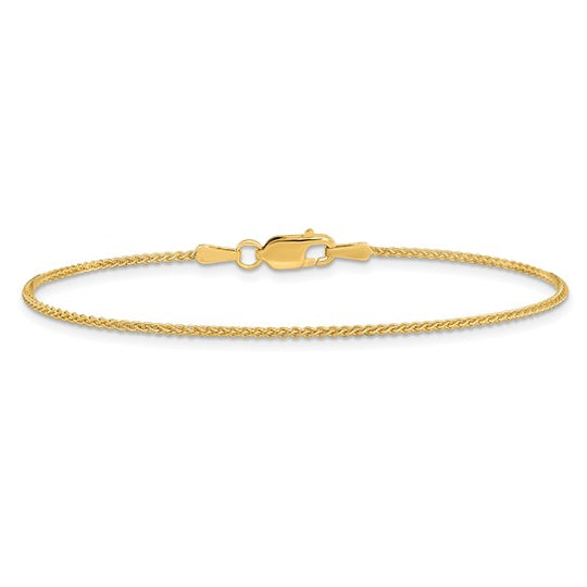 Pulsera 14K Amarillo de 7 pulgadas y 1.25 mm Spiga con Cierre de Langosta