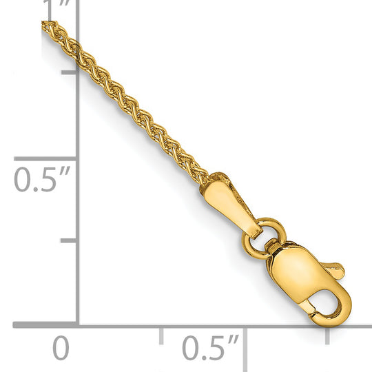 Pulsera 14K Amarillo de 7 pulgadas y 1.25 mm Spiga con Cierre de Langosta