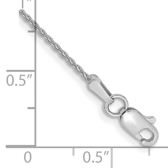 Tobillera de Cadena de Trigo Parisina de 14 k WG de 1.2 mm