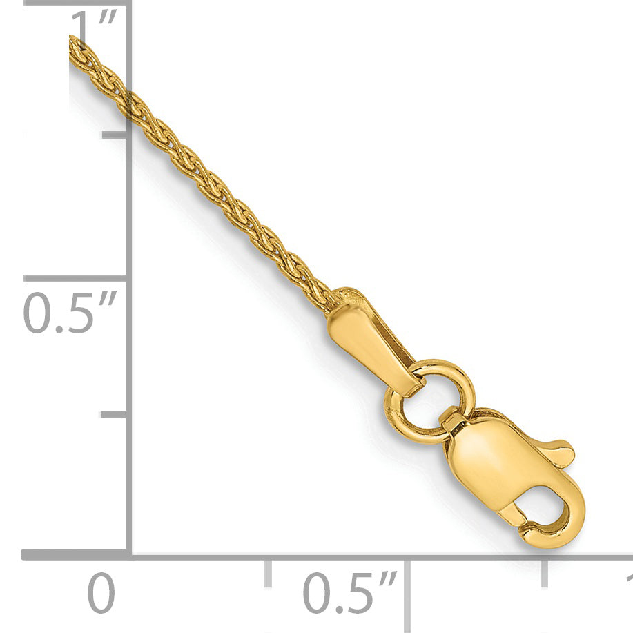 Pulsera Parisina de Trigo de 1.2mm en Oro Amarillo de 14k con Cierre de Langosta de 8 pulgadas