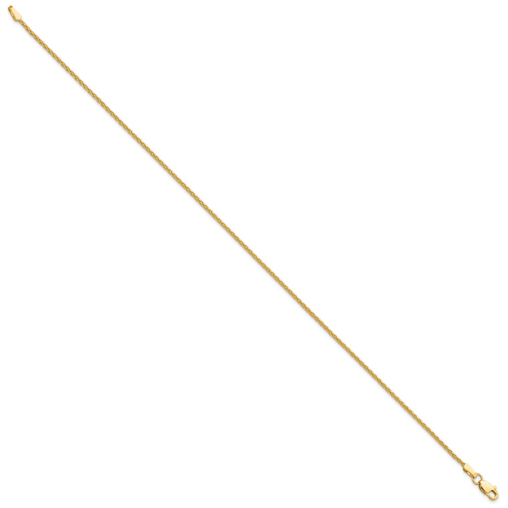 Tobillera con Cadena de Trigo Parisina de 14k y 1.5 mm