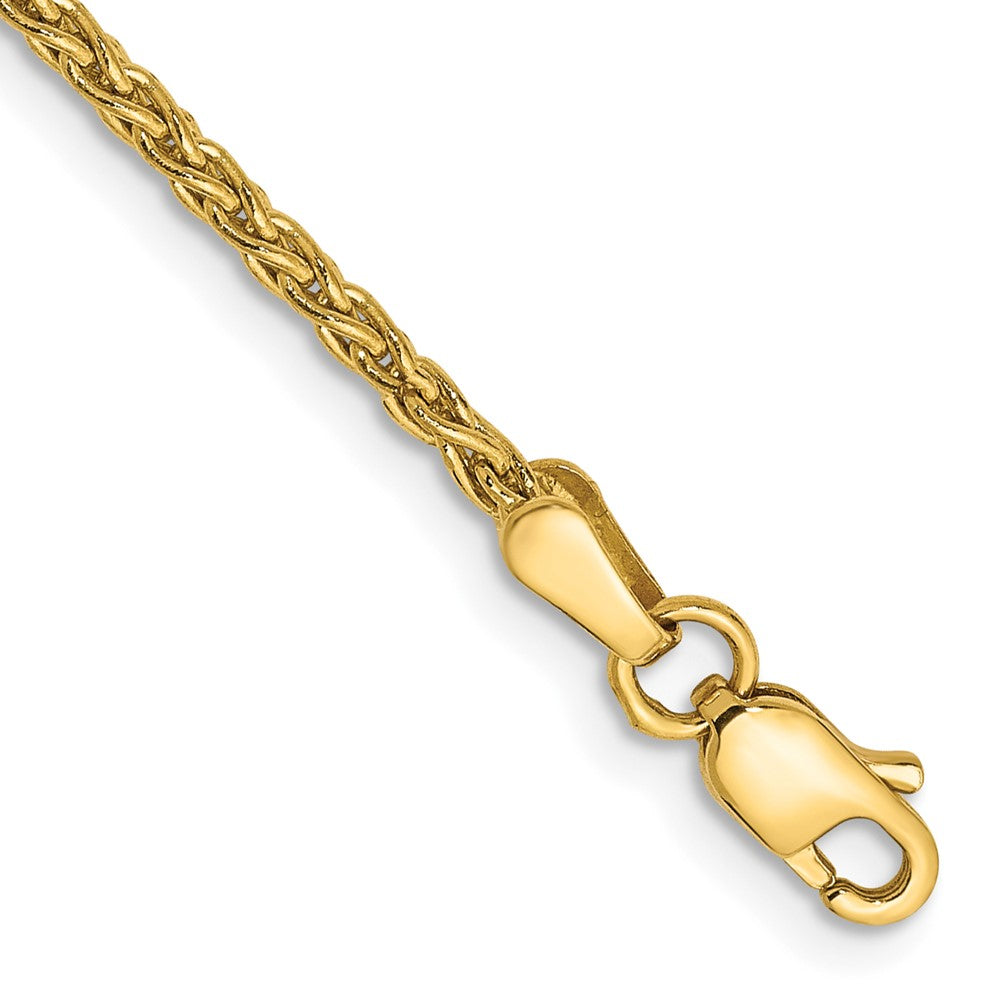 Pulsera de Trigo Parisino de 1.75mm en Oro Amarillo de 14k con Cierre de Langosta de 8 pulgadas