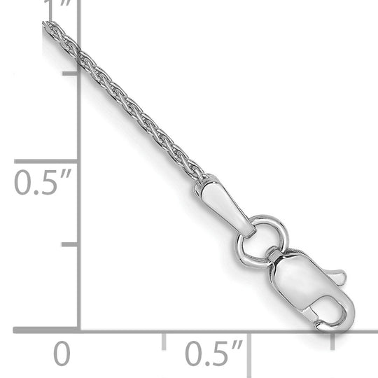 Tobillera de Cadena de Trigo Parisina de 14 k WG de 0.039 in D/C