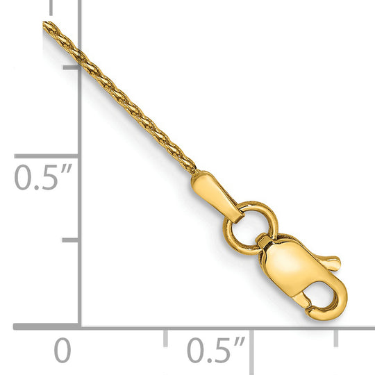 Pulsera de 6 pulgadas con eslabones tipo Trenza Parisina cortada con diamante de 0.8 mm en Oro Amarillo de 14k con Cierre de Langosta