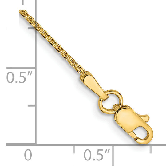 Pulsera de 6 pulgadas con eslabones tipo Trenza Parisina cortada con diamante de 1 mm en Oro Amarillo de 14k con Cierre de Langosta