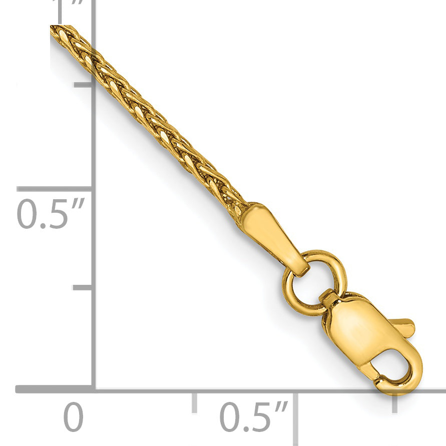 Tobillera de Cadena de Trigo Parisina D/C de 14k y 0.055 in